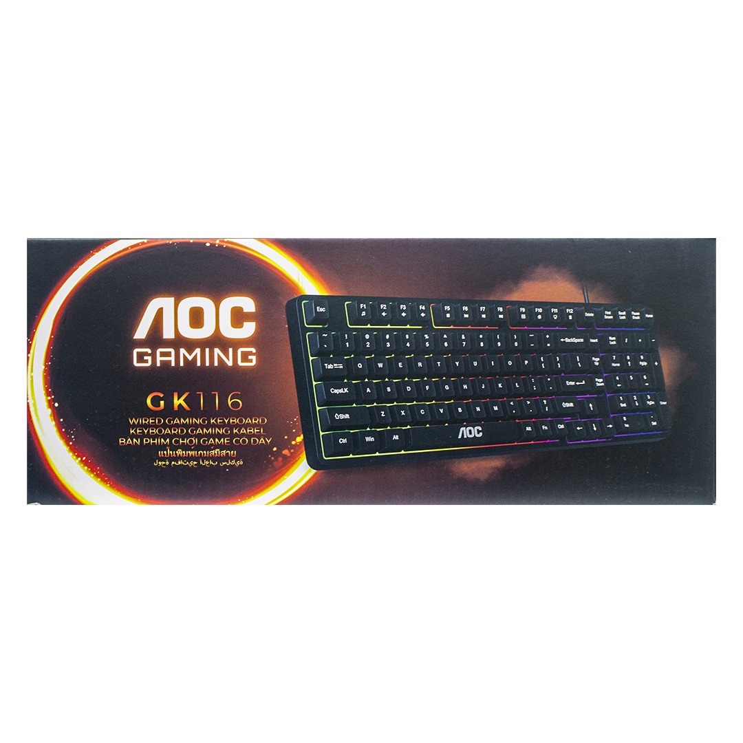 Teclado gaming con cable AOC inglés GK116B
