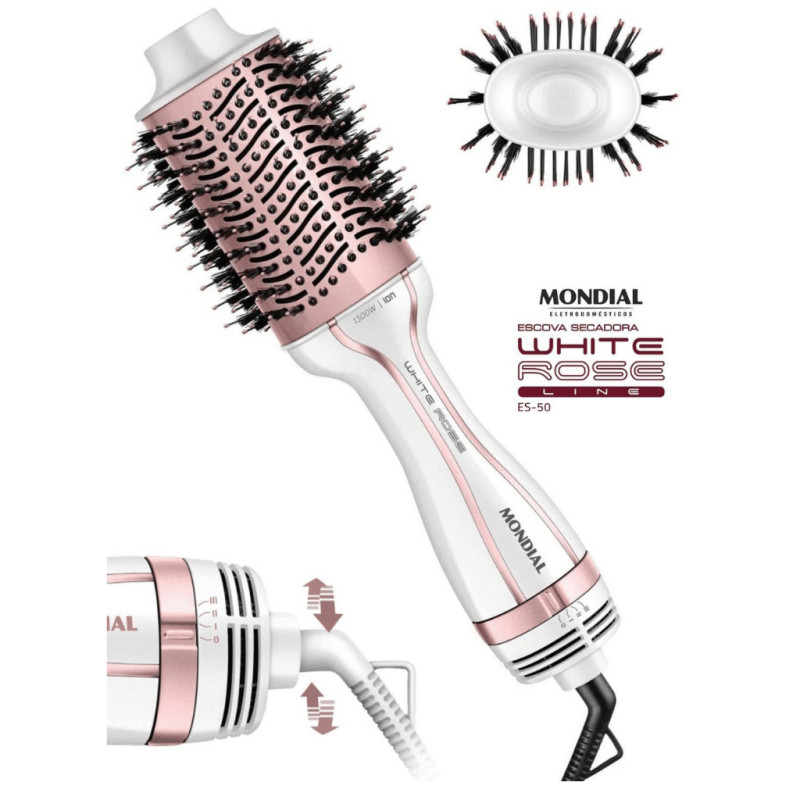 Cepillo Secador Mondial White Rose Bivolt