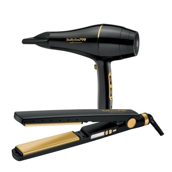 BABYLISS PACK Nano Gold Secador + Planchita