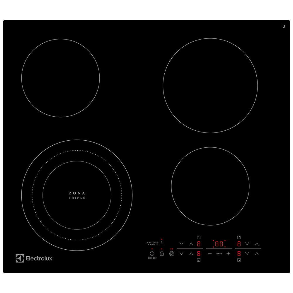 ANAFE ELECTROLUX ETEF24F7ESB VITROCERÁMICA 4 HORNALLAS 5,8 WATT 9 NIVELES DE POTENCIA