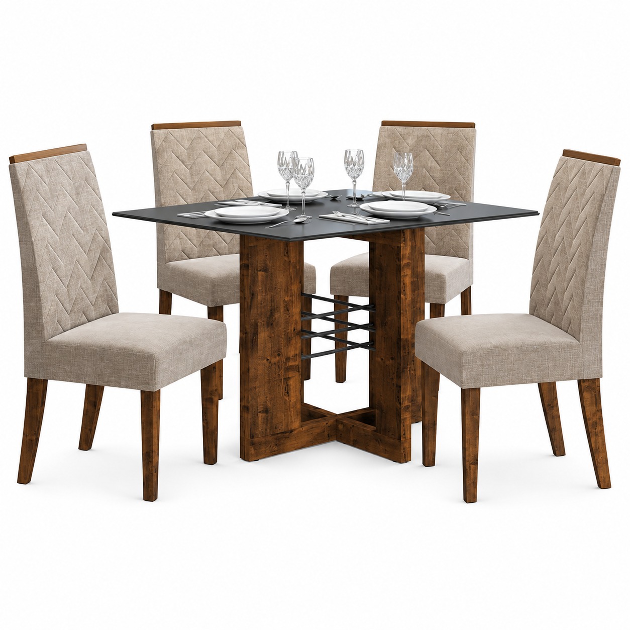 JUEGO COMEDOR LATINA 4 SILLAS AUREA RUST/MB