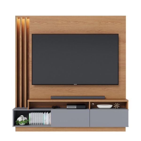 ESTANTE HOME HUMAITA FREIJO GIS OPACO SOPORTA TV HASTA 65"