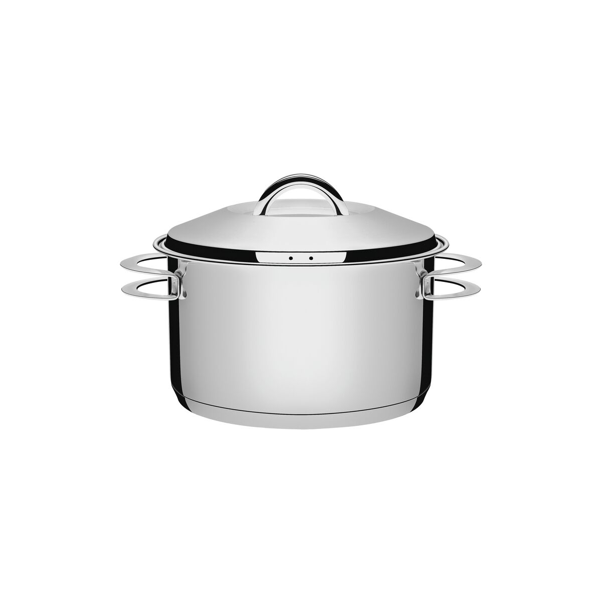 Cacerola Honda Con Asas Tramontina Solar Triple Fondo De Acero Inoxidable 20 Cm 3,60 L