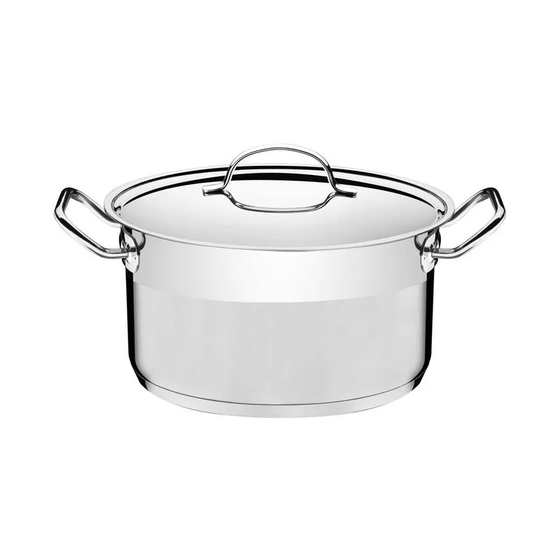 Cacerola Honda Tramontina Professional Triple Fondo De Acero Inoxidable 24 Cm 6,10 L