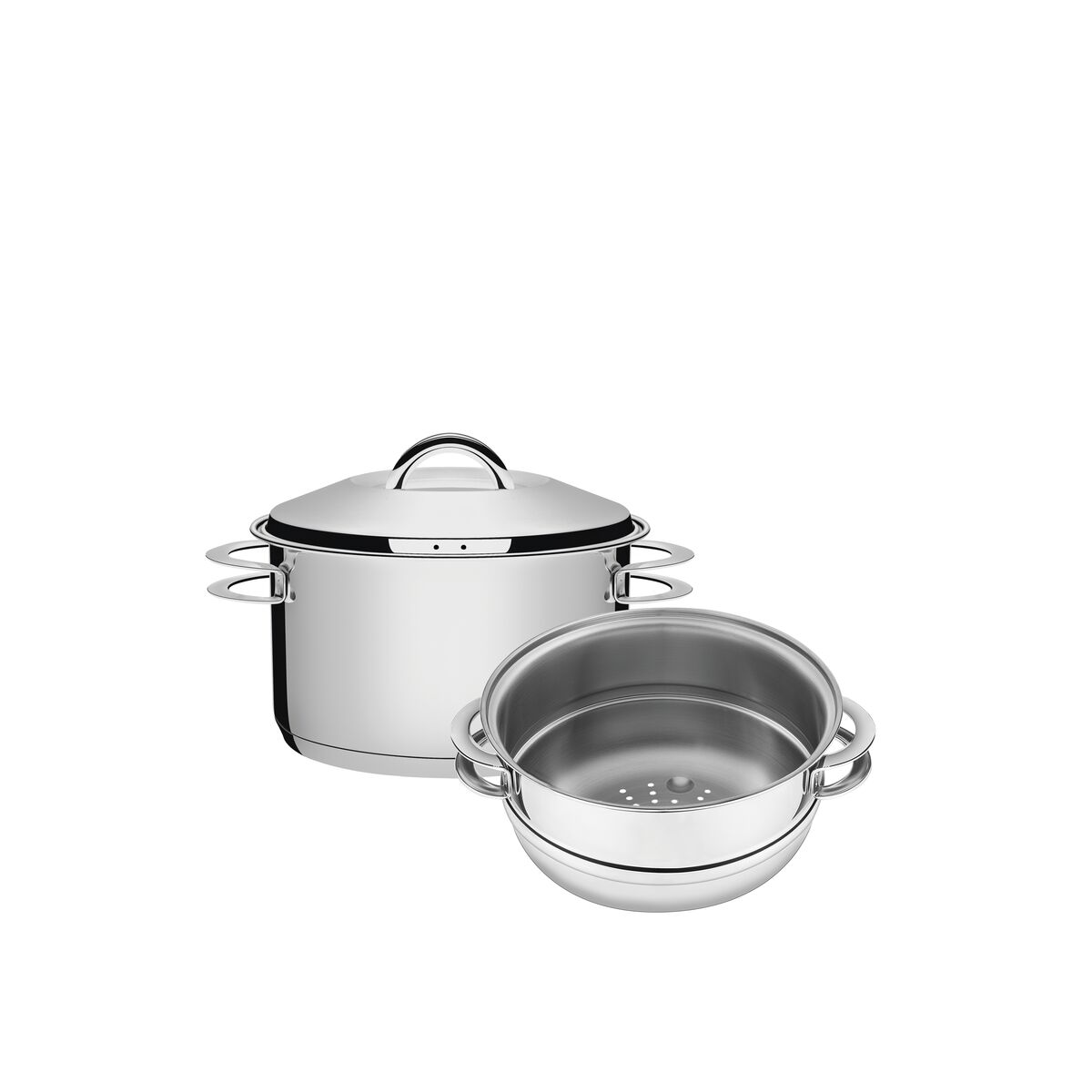Juego Coxi Vapor Tramontina Solar De Acero Inoxidable Triple Fondo 2 Piezas 16 Cm 1,80 L
