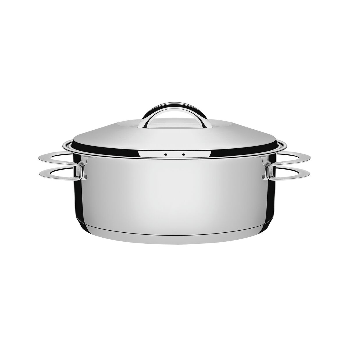 Cacerola Baja Con Asas Tramontina Solar Triple Fondo De Acero Inoxidable 24 Cm 4,70 L