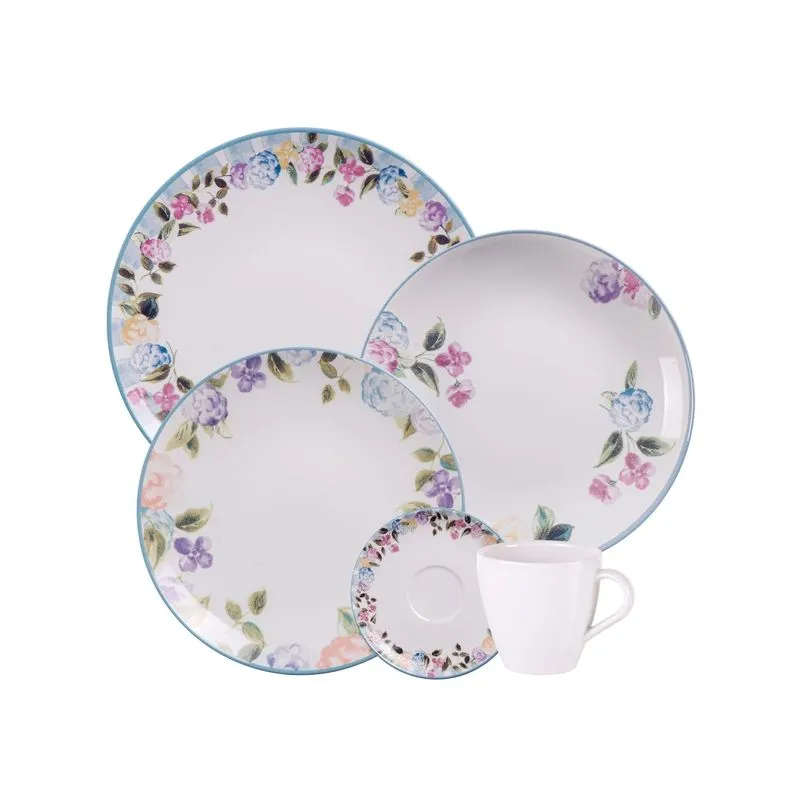Juego Vajilla y Platos Porcelana modelo de Tramontina decorado con 20 Piezas