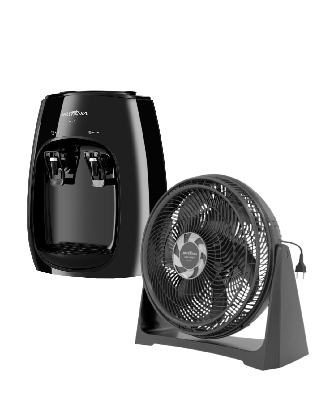 Bebedero Britania de mesa + Ventilador Britania piso/mesa