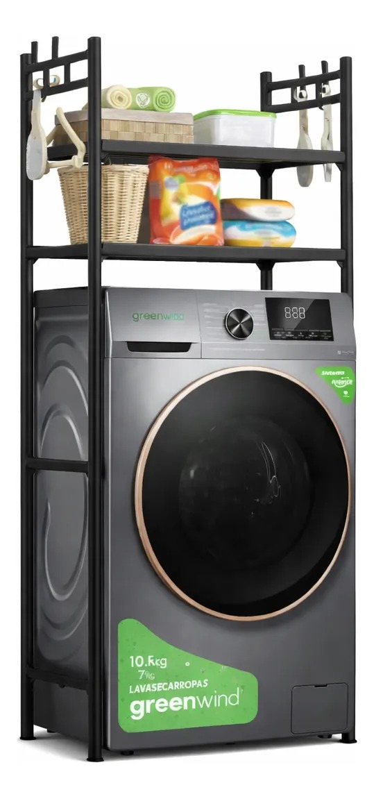 Estante multiuso para lavarropas-metálico SA23578 negro