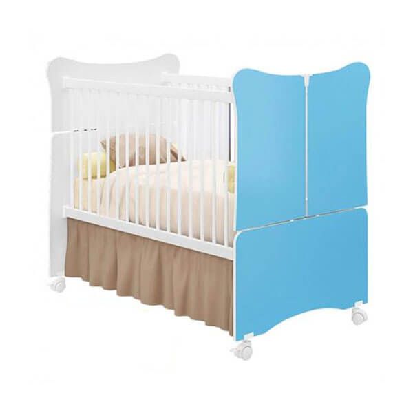 Cuna minicama Qmovi 769/130 blanco | azul