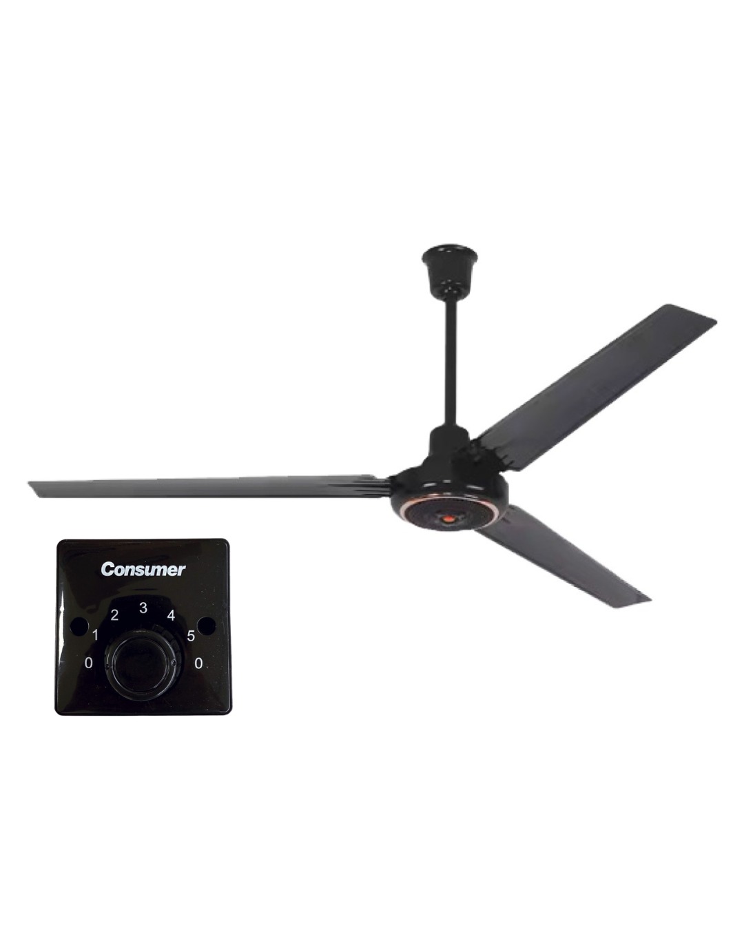 Ventilador Consumer de techo 5vel negro motor pesado